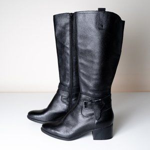 Naturalizer Kim Black Leather Knee High Boots NWOB